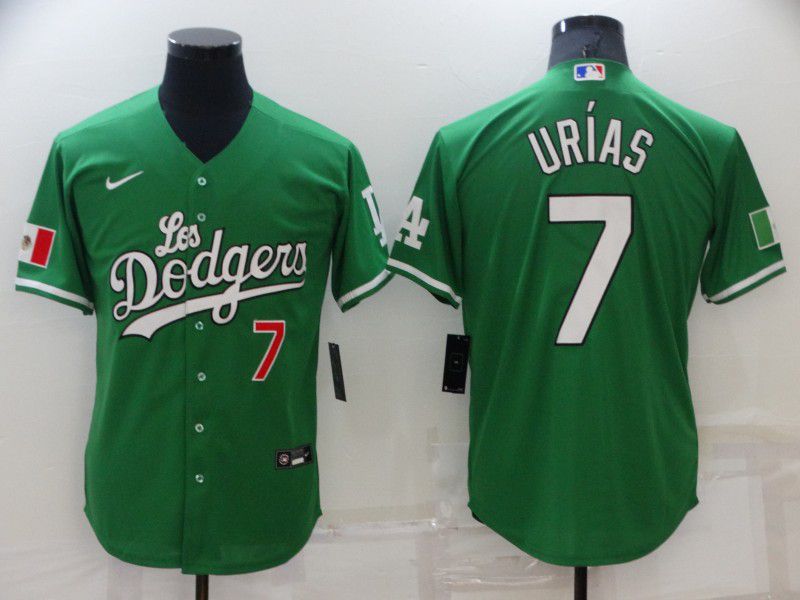 Men Los Angeles Dodgers 7 Urias Green Game Nike 2022 MLB Jersey